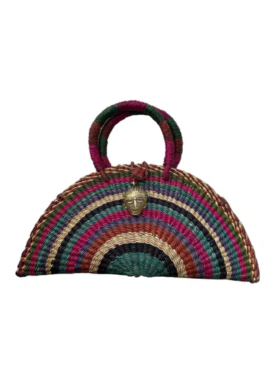 Sokona Women's Purple / Green / Black Medium Kusana Handwoven Bag – Jewel Mosaic In Purple/green/black