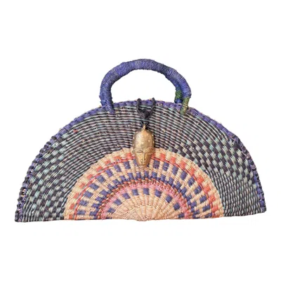 Sokona Women's White / Red / Blue Kusana Handwoven Bag Indigo Horizon In Multi