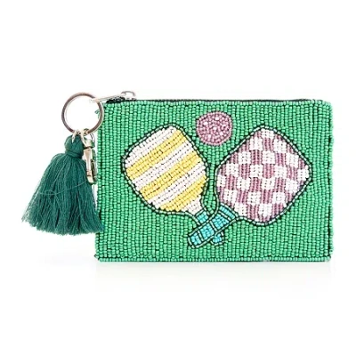 Sol & Mer Beadeded Coin Purse Womens Wallet In Green