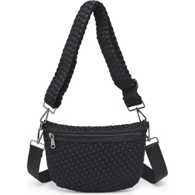 Sol And Selene Ethereal - Woven Neoprene Crossbody Bag In Black
