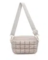 Sol & Selene Quilted Medium Nylon Crossbody In Cream