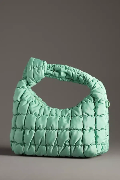 Sol And Selene Quilted Mini Slouchy Bag In Green