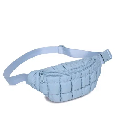 Sol And Selene Quilted Nylon Belt Bag In Sky Blue