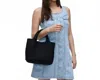 Sol And Selene Sky's The Limit - Small Woven Neoprene Crossbody Tote In Black In Black