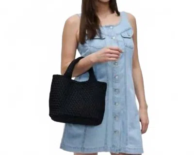 Sol And Selene Sky's The Limit - Small Woven Neoprene Crossbody Tote In Black