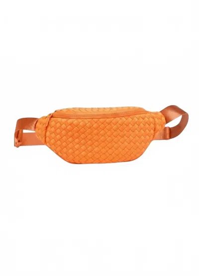 Sol And Selene Women's Aim High Woven Neoprene Belt Bag In Orange