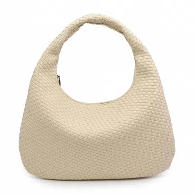 Sol And Selene Women's Dream Large Woven Neoprene Hobo Bag In Cream In White