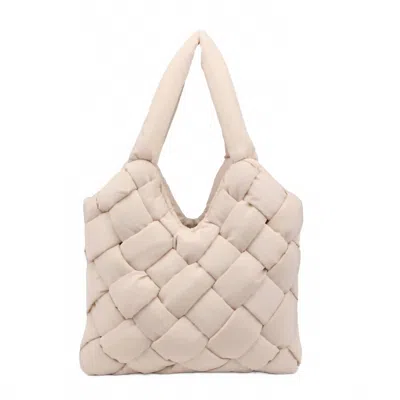 Sol And Selene Women's Illumine Woven Nylon Tote Bag In Cream In White