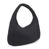 Sol And Selene Women's Large Woven Hobo Bag In Black
