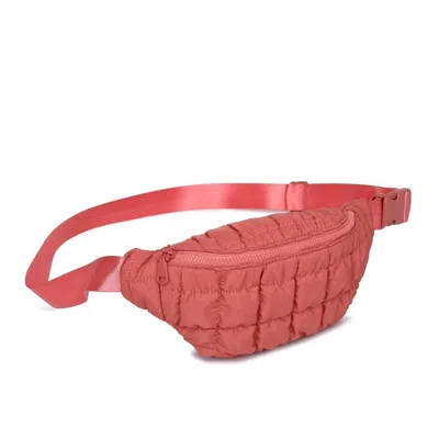 Sol And Selene Women's Quilted Nylon Belt Bag In Terracotta In Brown
