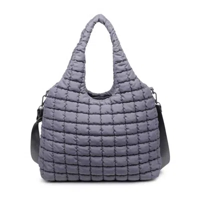 Sol And Selene Women's Quilted Puffer Nylon Hobo Bag In Grey In Gray