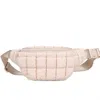 Sol And Selene Women's Resurgence Quilted Puffer Nylon Belt Bag Crossbody Sling Bag Cream