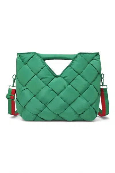 Sol And Selene Women's Revelation Woven Nylon Tote Crossbody Bag In Kelly Green