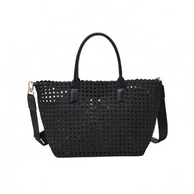 Sol And Selene Women's Solstice Medium Hand Woven Knot Tote Bag In Black