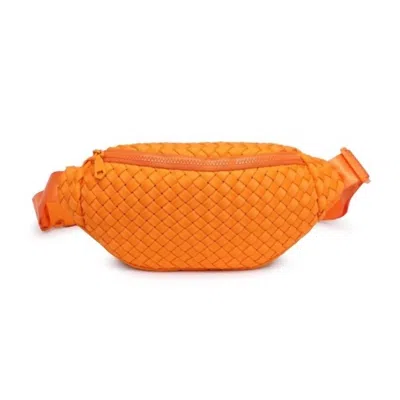 Sol And Selene Women's Woven Neoprene Belt Bag In Orange