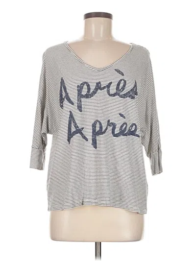 Pre-owned Sol Angeles 3/4 Sleeve T-shirt In Gray