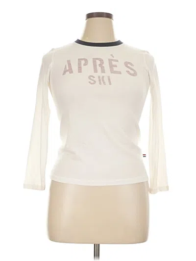 Pre-owned Sol Angeles 3/4 Sleeve T-shirt In Ivory