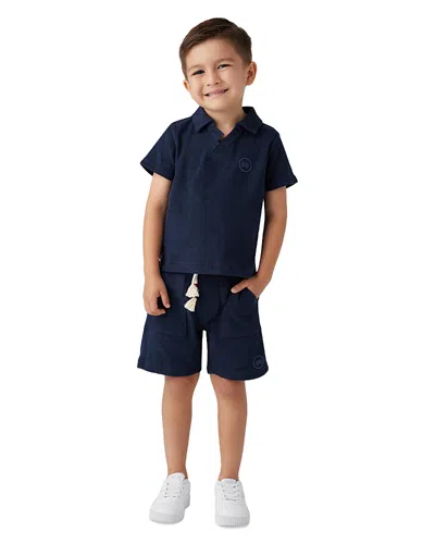 Sol Angeles Boys' Loop Terry Polo Shirt - Little Kid, Big Kid In Indigo