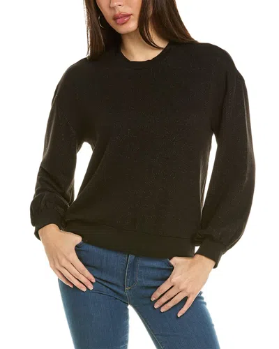 Sol Angeles Brushed Boucle Billow Pullover In Black