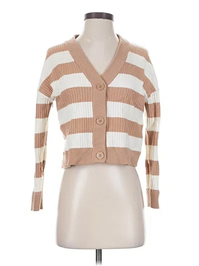 Pre-owned Sol Angeles Cardigan Sweater In Tan