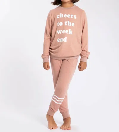 Sol Angeles Kids' Cheers Hacci Pullover In Orange In Brown