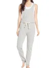 Sol Angeles Chevron Overall Jumpsuit In Heather In Grey