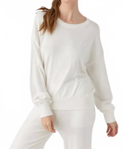 Sol Angeles Coastal Waves Crew Neck Sweater In Ecru In White