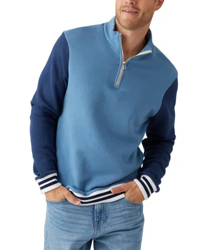 Sol Angeles Colorblock Zip Pullover In Blue