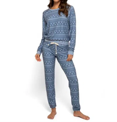 Sol Angeles Fair Isle Hacci Pullover In Indigo In Blue