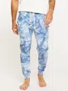 Sol Angeles Granite Marble Jogger In Blue Marble Print In Blue