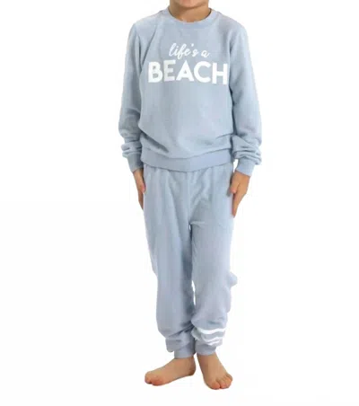 Sol Angeles Kids' Hacci Jogger In Blue In Gray