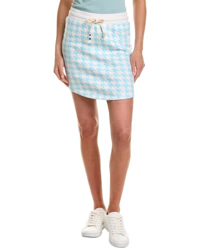 Sol Angeles Houndstooth Scallop Mini Skirt In Blue