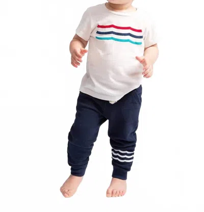 Sol Angeles Babies' Kid's Classic Waves Tee In White In Burgundy