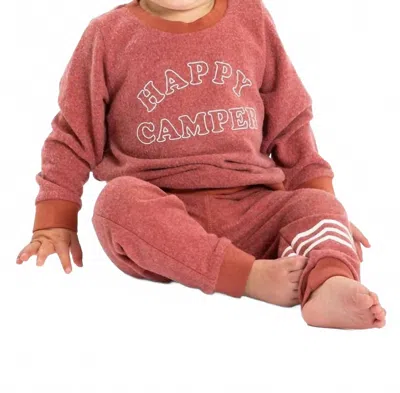 Sol Angeles Babies' Kid's Happy Camper Hacci Pullover In Orange In Brown