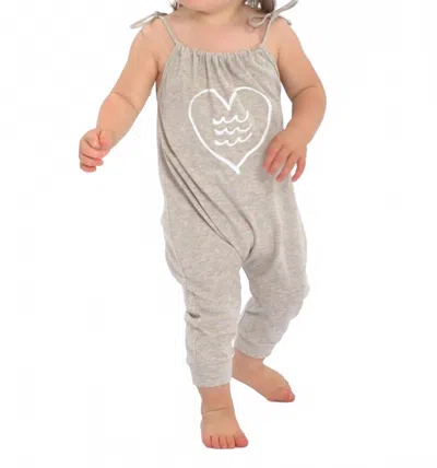 Sol Angeles Kid's Heather Romper In Cream In Gray