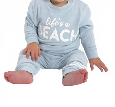 Sol Angeles Kid's Life's A Beach Hacci Pullover In Blue In Gray
