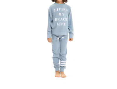 Sol Angeles Kid's Living My Beach Life Hacci Pullover In Blue