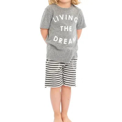 Sol Angeles Kid's Living The Dream Tee In Gray In Pink