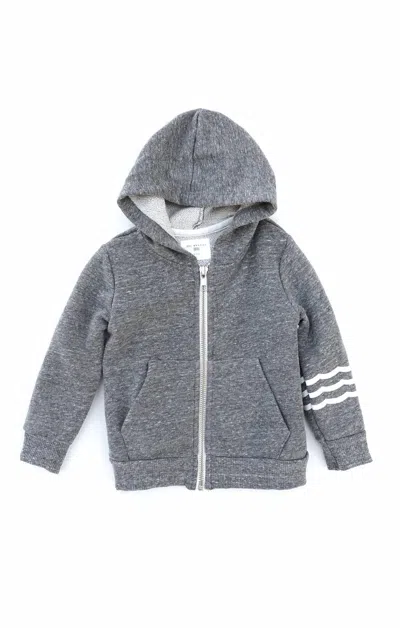 Sol Angeles Kid's Waves Zip Hoodie In Gray In Black