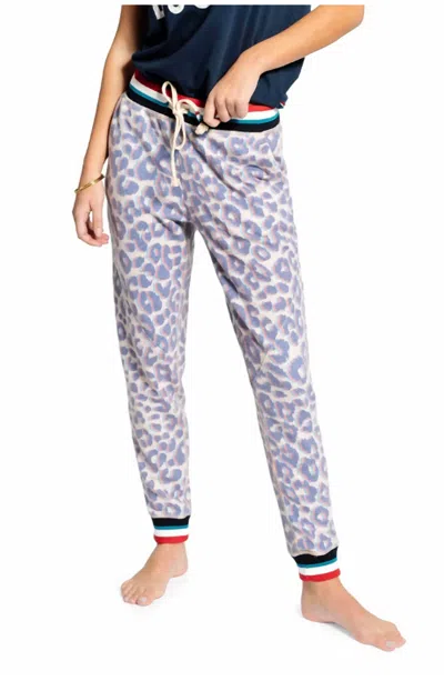 Sol Angeles Leopard Jogger In Purple In Blue