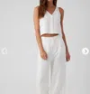 Sol Angeles Linen Trousers In White In White