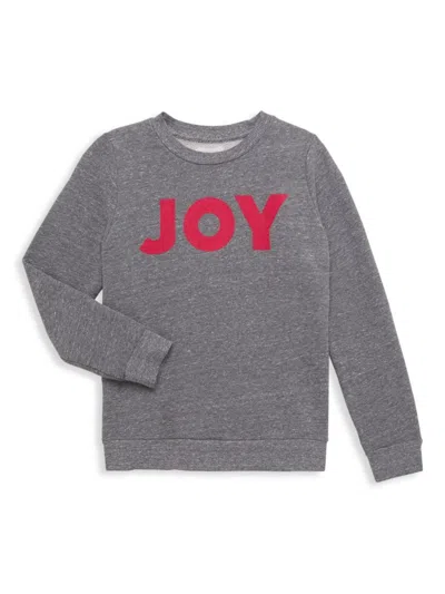 Sol Angeles Kids' Little Girl's & Girl's 'joy' Crewneck Sweatshirt In Heather