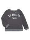 Sol Angeles Little Girl's & Girl's Waves Logo Sweatshirt In Black