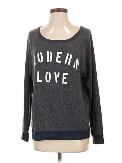 Pre-owned Sol Angeles Long Sleeve Top Gray Sweetheart Neckline Tops