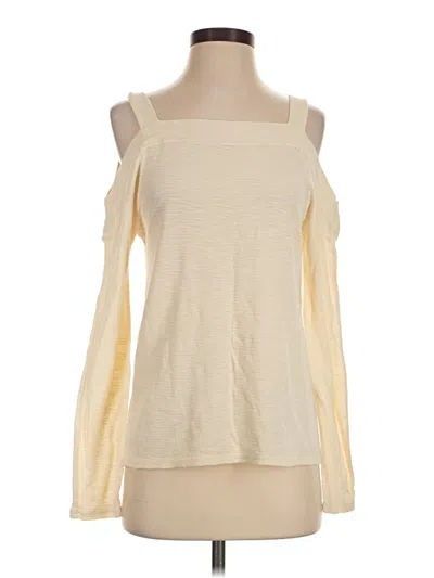 Sol Angeles Long Sleeve Top Ivory Cold Shoulder Neckline Tops In Neutral