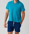 Sol Angeles Loop Terry Short Sleeve Polo In Baltic In Blue