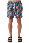 Sol Angeles Men's Hibiscus Floral Swim Short In Multi In Blue