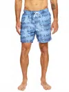 Sol Angeles Men's Palm Waves Swim Short - Plus In Multi In Blue