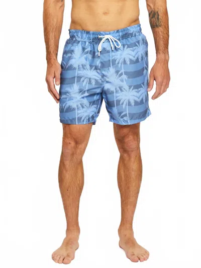 Sol Angeles Men's Palm Waves Swim Short - Plus In Multi In Blue