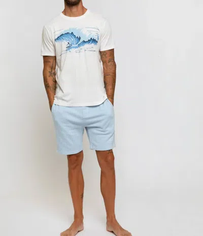 Sol Angeles Mens Crewneck Tee In Mist Wave In White